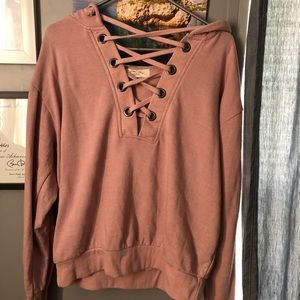 pink hoodie